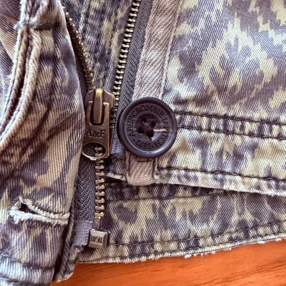 Abercrombie & Fitch Jacket XS Field Utility Floral Camo Green Cotton Distressed - Picture 8 of 16